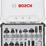 Bosch Professional 15tlg. Fräser Set (für Holz, für Oberfräsen mit 8 mm Schaft)  